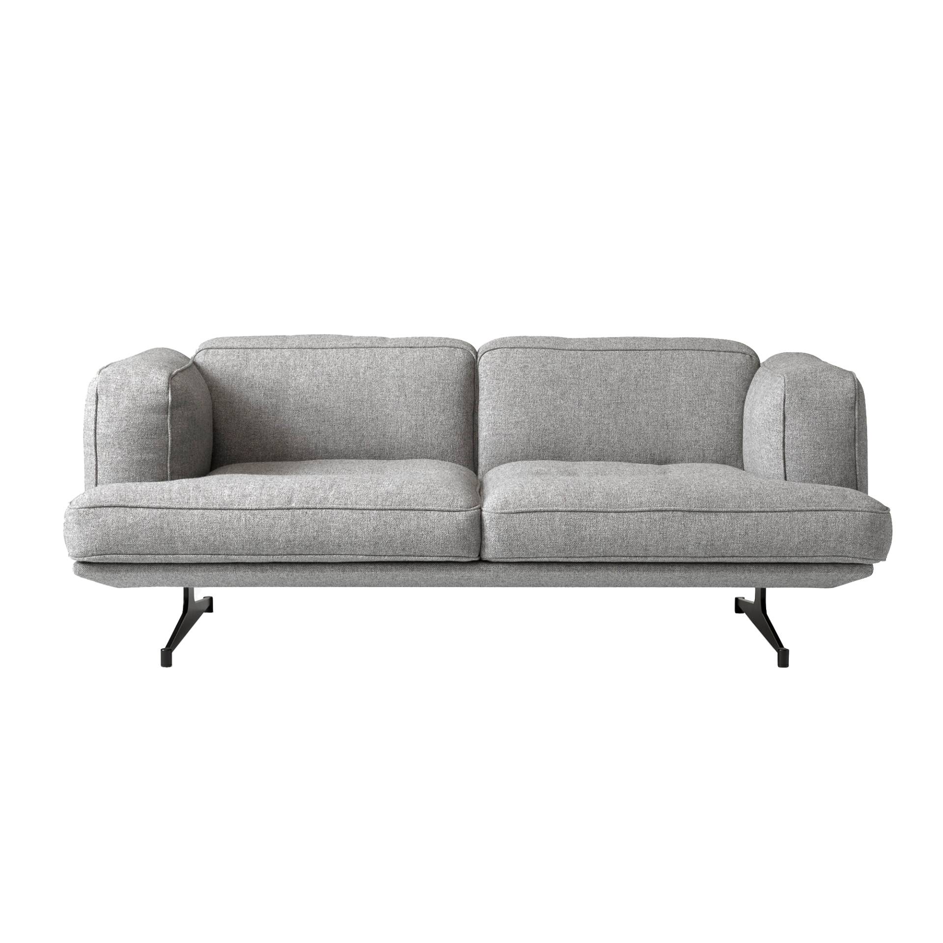 &Tradition - Inland AV22 2-Sitzer Sofa - grau/Stoff Kvadrat Hallingdal 65 130/BxHxT 179x67,5x95,5cm/Gestell Stahl warmschwarz pulverbeschichtet von &Tradition