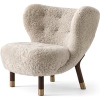 &Tradition - Little Petra VB1 Lounge Chair Limited Edition, Walnuss mit Messing / Schaffell Moonlight von &Tradition