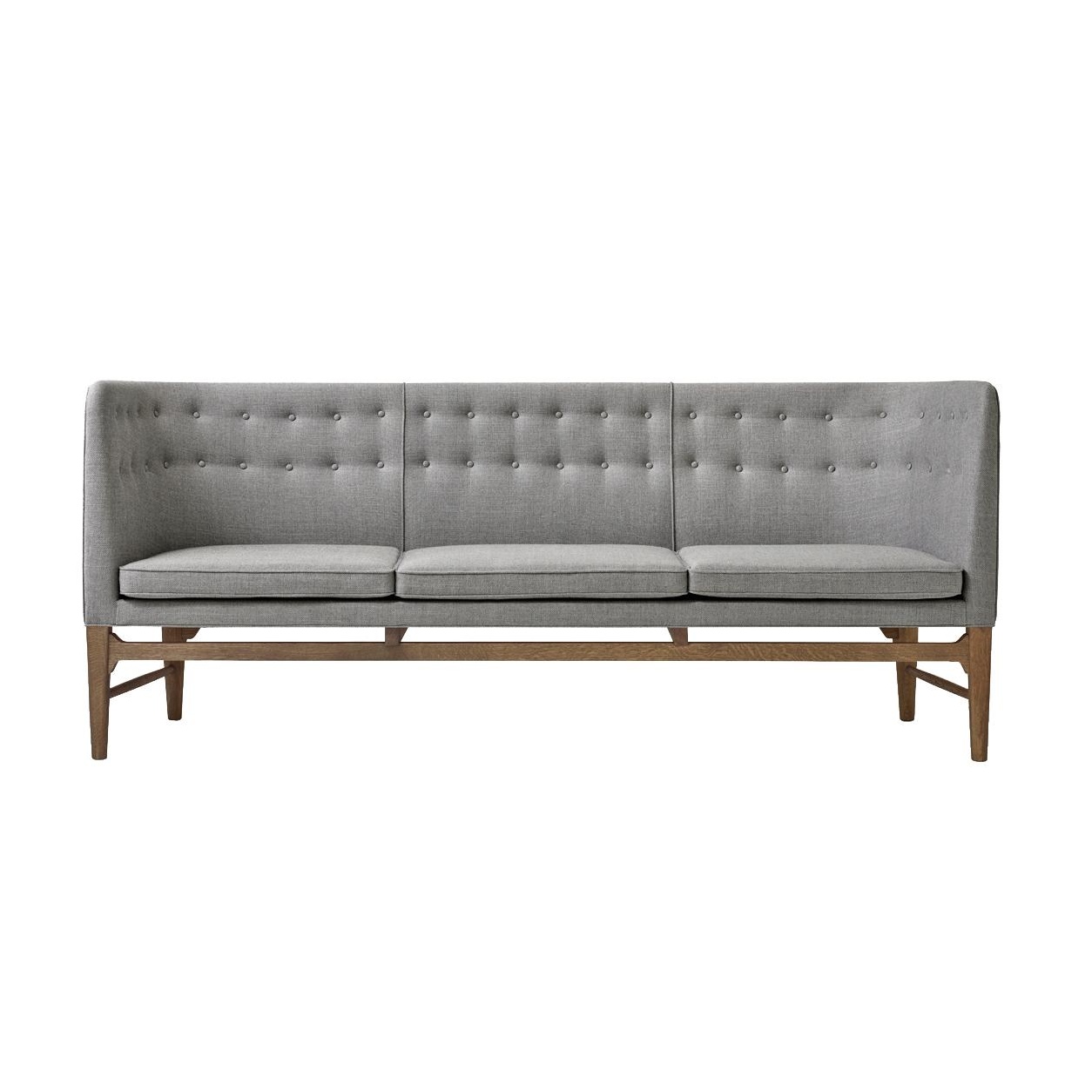 &Tradition - Mayor AJ5 3-Sitzer Sofa Gestell Eiche - grau (242)/Sunniva 2/BxHxT 200x82x62cm/Gestell geräuchterte Eiche geölt von &Tradition