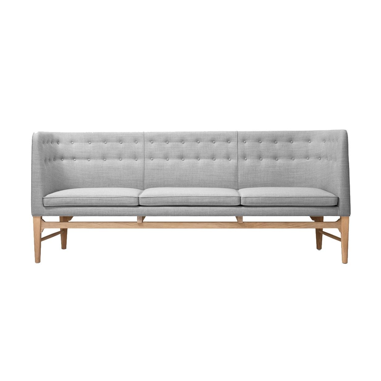 &Tradition - Mayor AJ5 3-Sitzer Sofa Gestell Eiche - hellgrau (132)/Balder 3/BxHxT 200x82x62cm/Gestell Eiche weiß geölt von &Tradition