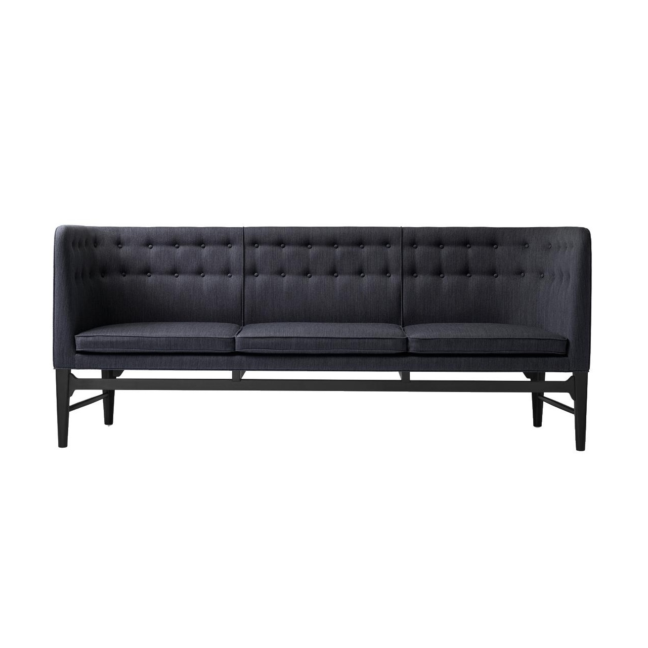 &Tradition - Mayor AJ5 3-Sitzer Sofa Gestell Eiche - schwarz blau (192)/Balder 3/BxHxT 200x82x62cm/Gestell Eiche schwarz lackiert von &Tradition