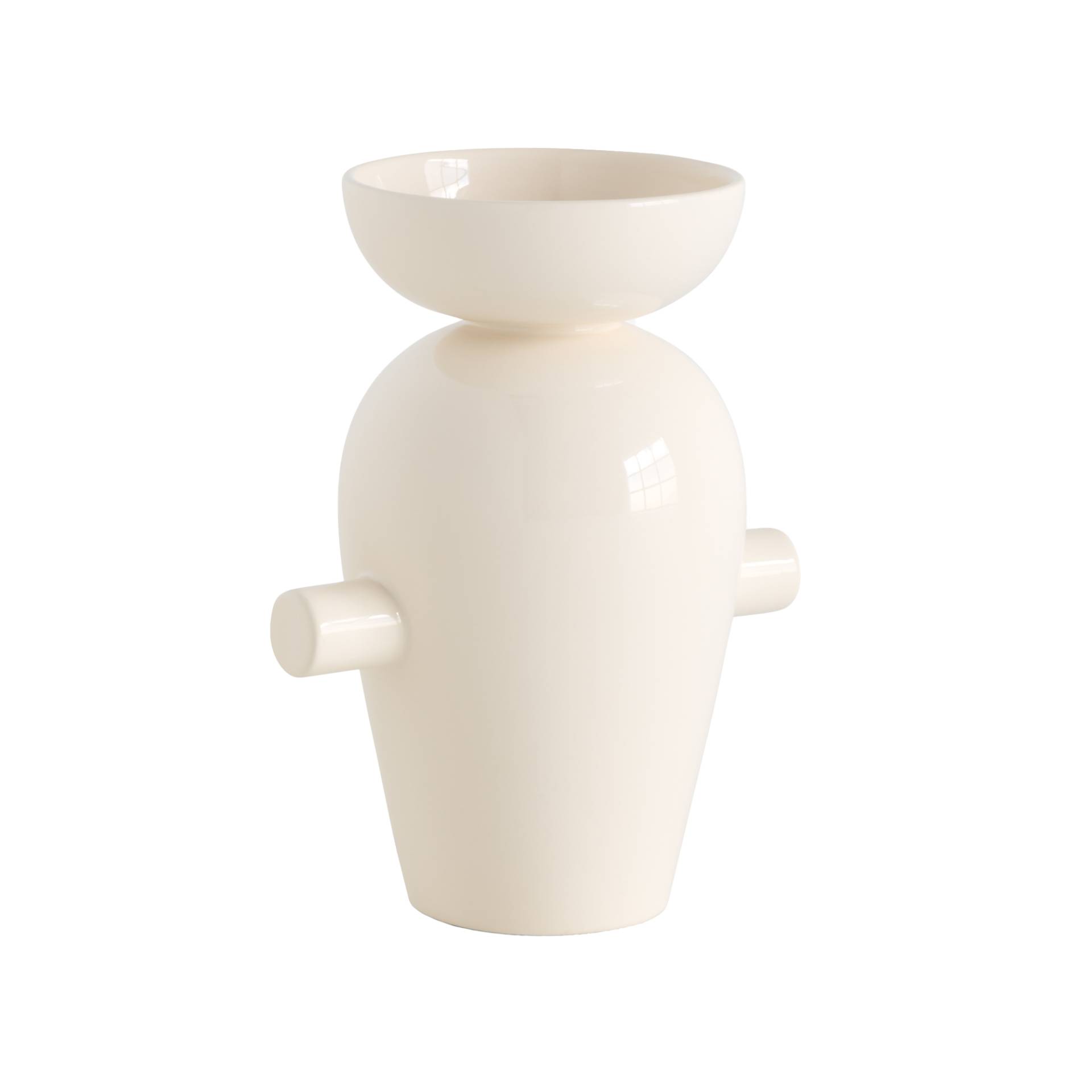 &Tradition - Momento JH40 Vase - creme/glasiert/BxHxT 19x27x15cm von &Tradition