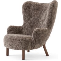 &Tradition - Petra Lounge Chair VB3, High Back, Walnuss geölt / Schafsfell Sahara von &Tradition