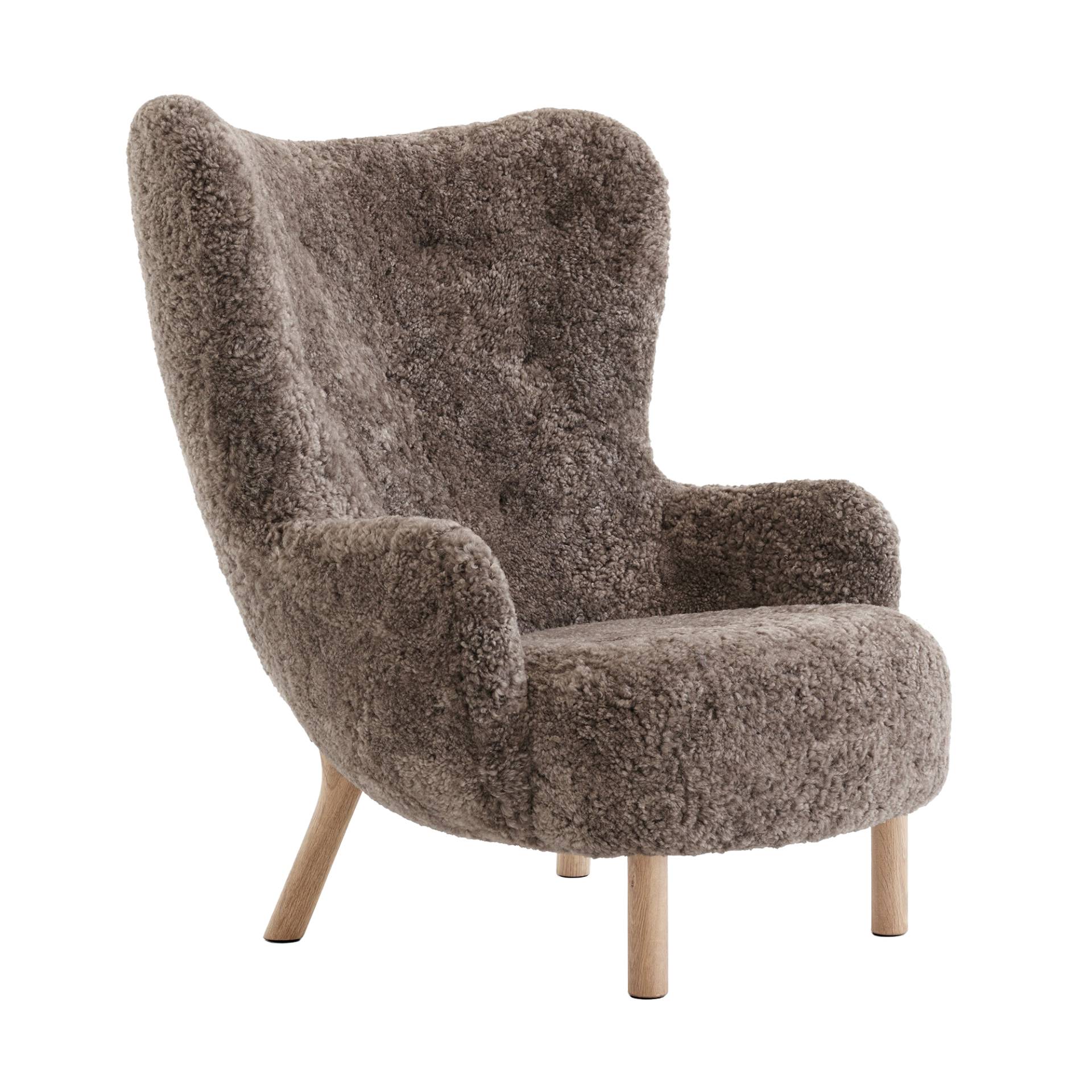 &Tradition - Petra VB3 Lounge Chair Gestell Eiche - sahara/Schafsfell/BxHxT 80x99x91cm/Eiche geölt von &Tradition