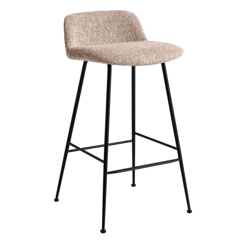 &Tradition - Rely HW83 Barhocker 66cm Gestell schwarz - beige/schwarz/Stoff Kvadrat Zero 0009/HR-Schaumstoff/BxTxH 42x43,5x78,5cm/mit... von &Tradition