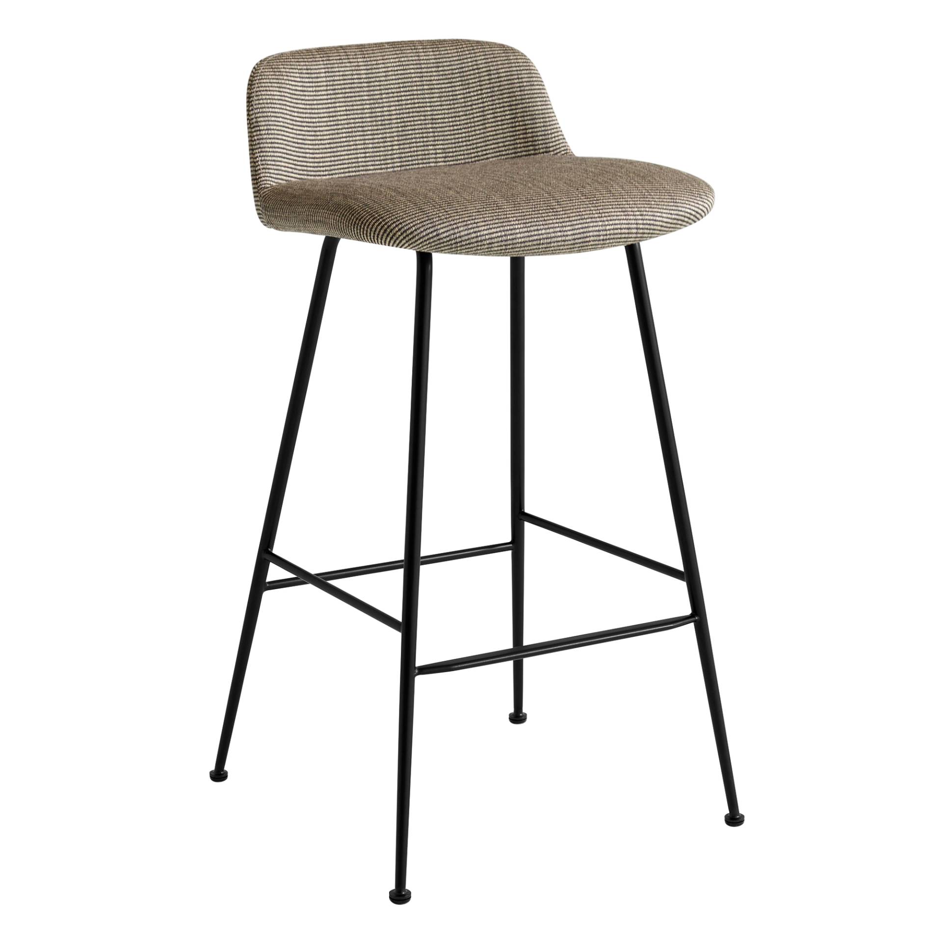 &Tradition - Rely HW83 Barhocker 66cm Gestell schwarz - braun/schwarz/Stoff Kvadrat Fuse 0351/HR-Schaumstoff/BxTxH 42x43,5x78,5cm/mit... von &Tradition