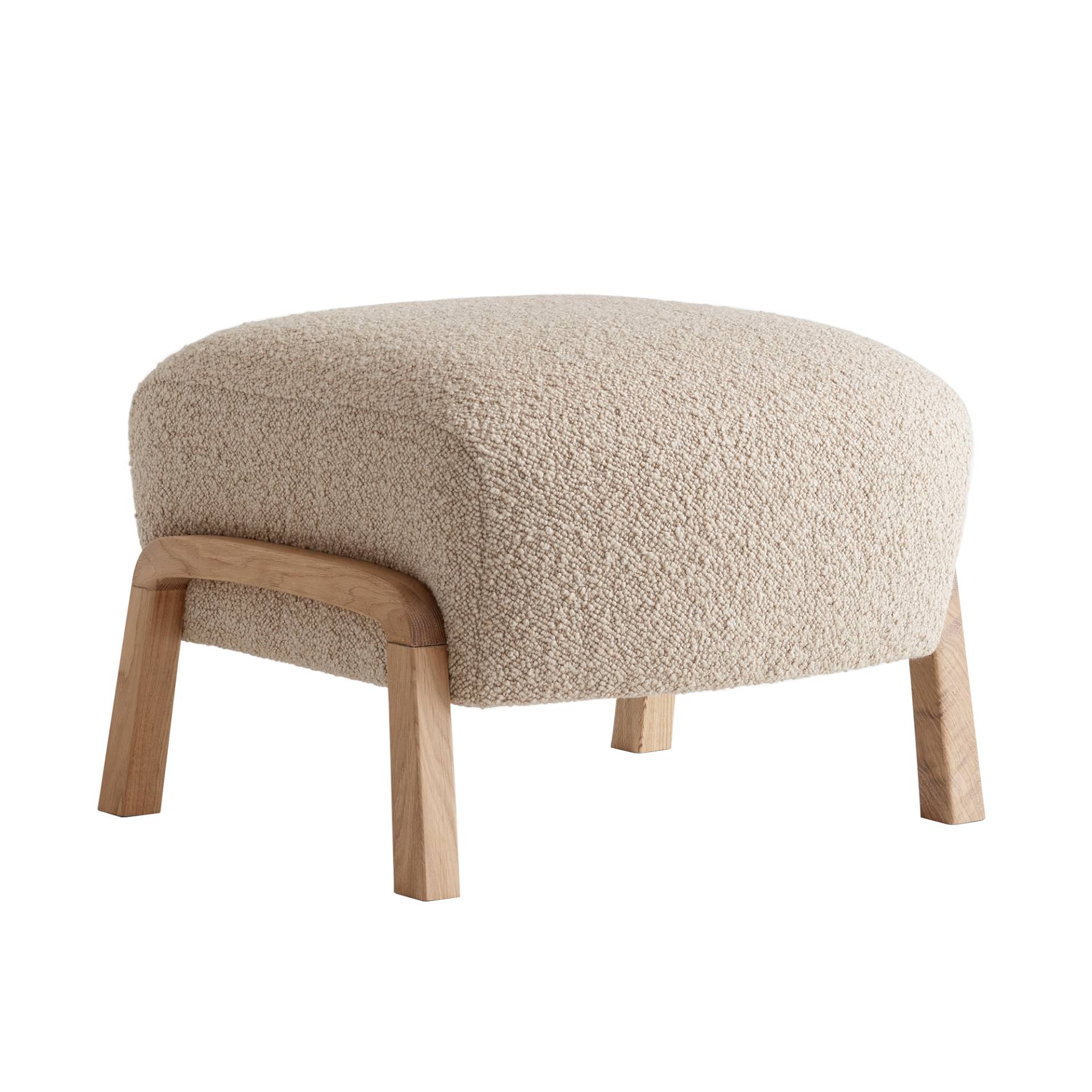 &Tradition - Wulff ATD3 Pouf Gestell Eiche - beige/Stoff Karakorum 003/BxHxT 58x39x53cm/mit Filzgleitern/Gestell Eiche geölt von &Tradition