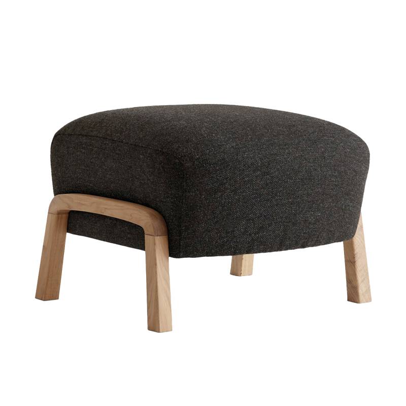 &Tradition - Wulff ATD3 Pouf Gestell Eiche - schwarz/Stoff Hallingdal 65 376/BxHxT 58x39x53cm/mit Filzgleitern/Gestell Eiche geölt von &Tradition