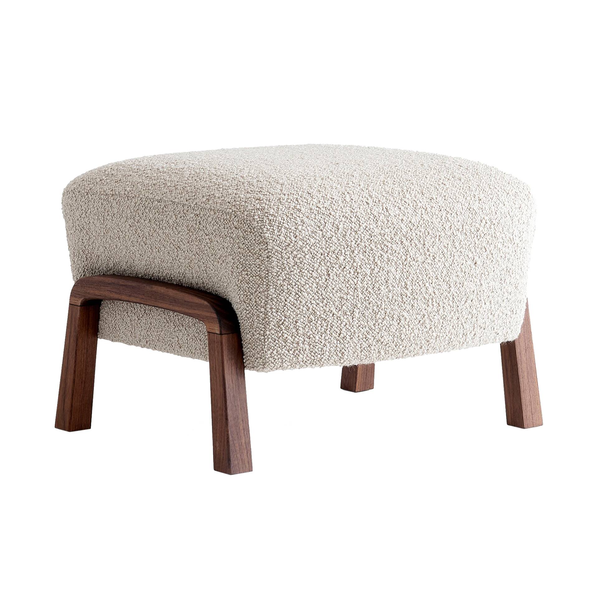 &Tradition - Wulff ATD3 Pouf Gestell Walnuss - beige/Stoff Karakorum 003/BxHxT 58x39x53cm/mit Filzgleitern/Gestell Walnuss geölt von &Tradition