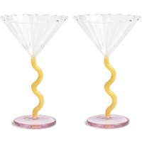 &klevering - Coupe Curve Cocktailglas, caramel (2er-Set) von &klevering