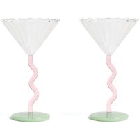 &klevering - Coupe Curve Cocktailglas, pink (2er-Set) von &klevering