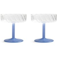 &klevering - Coupe Twirl Champagnerglas, blau (2er-Set) von &klevering