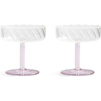&klevering - Coupe Twirl Champagnerglas, pink (2er-Set) von &klevering