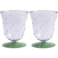 &klevering - Dot Trinkglas 200 ml, lila (2er-Set) von &klevering