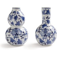 &klevering - Dutch Delight Vase 20 x Ø 12 cm, blau / weiß (2er-Set) von &klevering