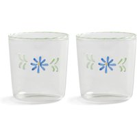 &klevering - Flora Trinkglas 300 ml, blau (2er-Set) von &klevering