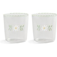 &klevering - Flora Trinkglas 300 ml, weiß (2er-Set) von &klevering