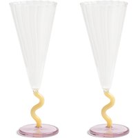 &klevering - Flute Champagnerglas curve, 0,18 L, caramel (2er-Set) von &klevering
