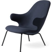 &Tradition - Catch JH14 Lounge-Chair, schwarz / dunkelblau (Divina 3 793) von &Tradition