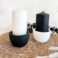Kerzenhalter Für Stumpenkerzen | Teelichter Kerzenschale Kerzenständer Weiß & Schwarz von undGlueck
