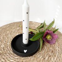 Kerzenhalter | Kerzenständer Kerzenschale Geschenk Raysin Schwarz Mit Herz von undGlueck