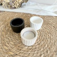 Teelichthalter Mit Rillen | Kleiner Kerzenhalter Für Teelichter Rillendesign von undGlueck