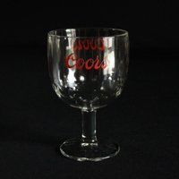 Vintage Coors Bier Daumenabdruck Stemmed Goblet - 14 Oz Red Logo Werbung Für Glaswaren Man Cave Deco von undoneeclectic