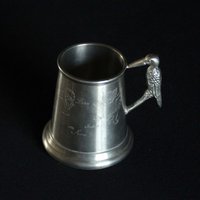 Vintage Selandia Pewter Baby Tasse Mit Storch Griff - Made in Sheffield, England Engravable Kinderzimmer Dekor Shower Geschenk von undoneeclectic