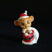 Vintage Weihnachtsmaus Weihnachtsbaumschmuck - Kitsch Weihnachtsdekoration Retro von undoneeclectic