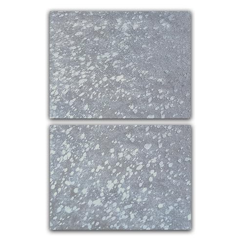 unendlich schoen - 2er Platzset Platzdeckchen, echt Kuhfell abwaschbar, Tischset natürlich rutschfest, Deko Telleruntersetzer Esstisch Wohnzimmer (Silber Sparkle, 40 x 30 cm rechteckig) von unendlich schoen