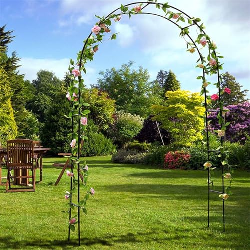 Unho Rosenbogen 240x140x37cm Metall Pergola Rankhilfe Rankgitter Torbogen Gartenbogen, schwarz von unho