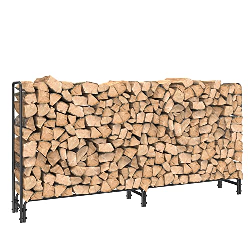 unho Kaminholzregal Aussen Metall, XXL Brennholzregal Außen, Feuerholzregal Outdoor Kaminholzunterstand, Kaminholzlager 233×35×118cm von unho