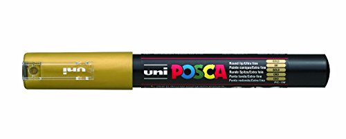 POSCA 186781 - POSCA Marker mit extra feiner Rundspitze, gold von uni-ball