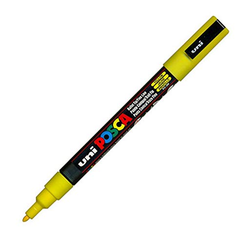 Uni-Ball Uni POSCA PC-3 M Bullet Tip Yellow 1pc (S) Marker – Markers (Yellow, Bullet Tip, Black, Yellow, Plastic, Polypropylene, 0.9 mm, 1.3 mm) von Uni-Ball