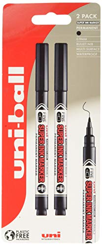 Uni Super Ink Marker PNA-125 schwarz plastikfreie Verpackung 2 Stück von uni-ball