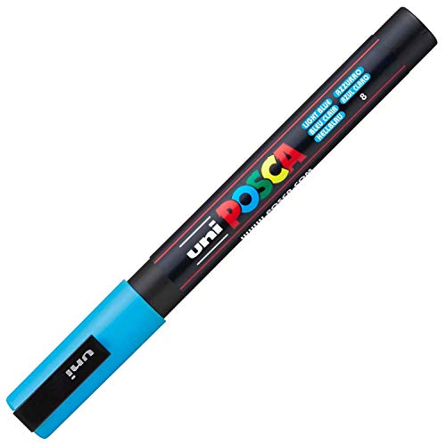 POSCA 186540 - POSCA Marker mit feiner Rundspitze, hellblau von uni-ball