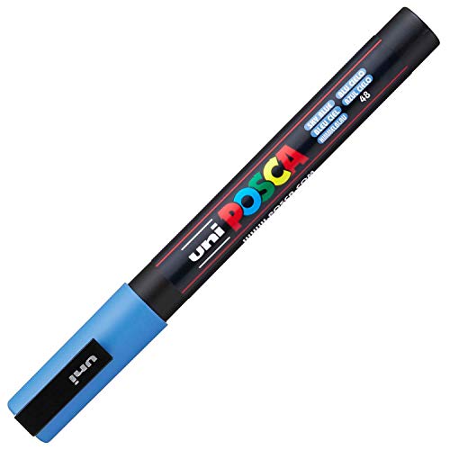 POSCA 186547 - POSCA Marker mit feiner Rundspitze, himmelblau von uni-ball