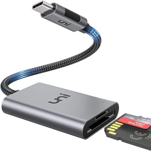 uni SD Kartenleser USB C SD/Micro SD Card Reader [Thunderbolt 3] USB C Kartenlesegerät kompatibel für iPhone 15 Serien, MacBook Pro, MacBook Air, iPad Air, Samsung Galaxy S23/S20, Surface Book 2 von uni