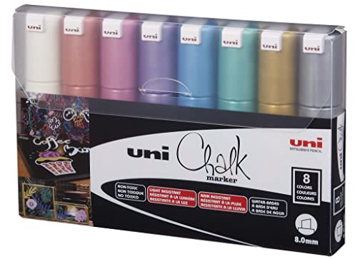 uni - Chalkmarker 8M - Metallic Colors, 8 pc von uni
