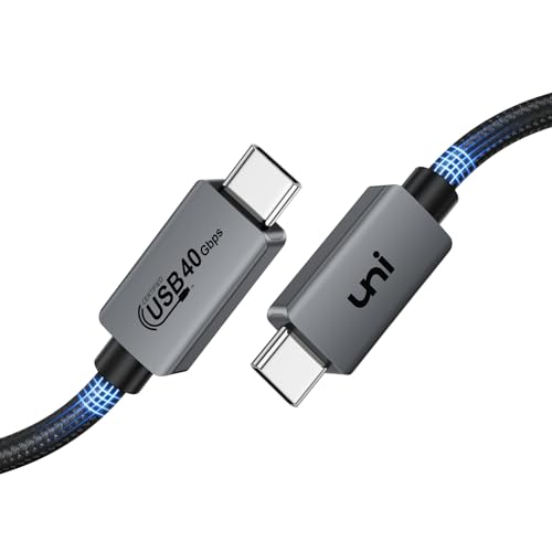 uni USB 4 Kabel mit Thunderbolt 4 Kabel 90cm, 240W USB C auf USB C Ladekabel/8K Display/40 Gbps für iPhone 15, Macbook, iPad Pro/Air, iMac, Studio Dispaly, SSD, Dock. USB-IF Zertifiziert. von uni