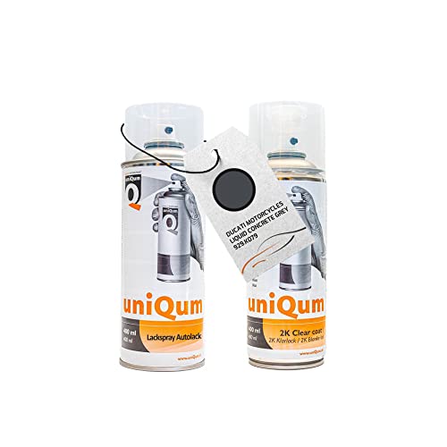UniQum Autolack + Klarlack 2K Spraydose DUCATI MOTORCYCLES LIQUID CONCRETE GREY 929.K079 Autolack Reparatur 2 x 400 ml UniQum Autolack + Klarlack 2K Spraydose DUCATI MOTORCYCLES LIQUID CONCRETE GREY 929.K079 Autolack Reparatur 2 x 400 ml von uniQum QUALITY IN NON PAINT
