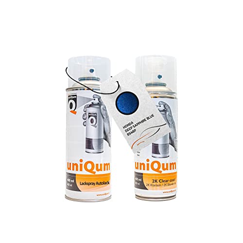 UniQum Autolack + Klarlack 2K Spraydose für HONDA DEEP SAPPHIRE BLUE B548P Autolack Reparatur 2 x 400 ml UniQum Autolack + Klarlack 2K Spraydose für HONDA DEEP SAPPHIRE BLUE B548P Autolack Reparatur 2 x 400 ml von uniQum QUALITY IN NON PAINT