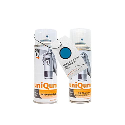 UniQum Autolack + Klarlack 2K Spraydose für HONDA MOTORCYCLES AQUARIUS BLUE PB-52 Autolack Reparatur 2 x 400 ml UniQum Autolack + Klarlack 2K Spraydose für HONDA MOTORCYCLES AQUARIUS BLUE PB-52 Autolack Reparatur 2 x 400 ml von uniQum QUALITY IN NON PAINT