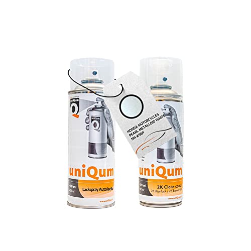 UniQum Autolack + Klarlack 2K Spraydose für HONDA MOTORCYCLES PEARL METALLOID WHITE NH-A96P Autolack Reparatur 2 x 400 ml UniQum Autolack + Klarlack 2K Spraydose für HONDA MOTORCYCLES PEARL METALLOID WHITE NH-A96P Autolack Reparatur 2 x 400 ml von uniQum QUALITY IN NON PAINT