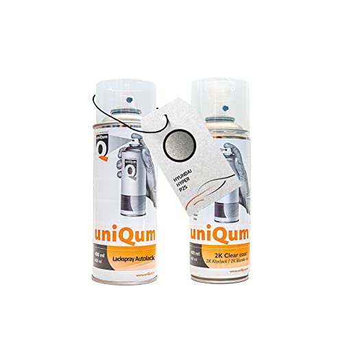 UniQum Autolack + Klarlack 2K Spraydose für HYUNDAI HYPER P2S Autolack Reparatur 2 x 400 ml von uniQum QUALITY IN NON PAINT