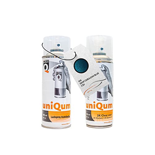 UniQum Autolack + Klarlack 2K Spraydose für KIA DEEP CERULEAN BLUE C3U Autolack Reparatur 2 x 400 ml UniQum Autolack + Klarlack 2K Spraydose für KIA DEEP CERULEAN BLUE C3U Autolack Reparatur 2 x 400 ml von uniQum QUALITY IN NON PAINT
