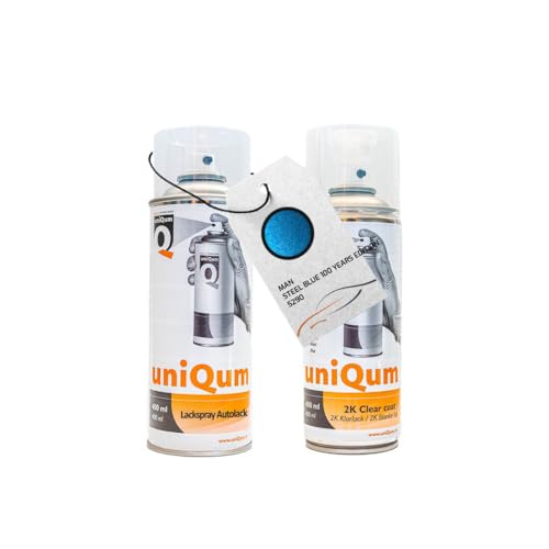 UniQum Autolack + Klarlack 2K Spraydose für MAN STEEL BLUE 100 YEARS EDITION 5290 Autolack Reparatur 2 x 400 ml UniQum Autolack + Klarlack 2K Spraydose für MAN STEEL BLUE 100 YEARS EDITION 5290 Autolack Reparatur 2 x 400 ml von uniQum QUALITY IN NON PAINT
