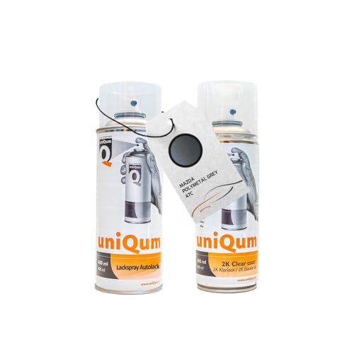 UniQum Autolack + Klarlack 2K Spraydose für MAZDA POLYMETAL GREY 47C Autolack Reparatur 2 x 400 ml UniQum Autolack + Klarlack 2K Spraydose für MAZDA POLYMETAL GREY 47C Autolack Reparatur 2 x 400 ml von uniQum QUALITY IN NON PAINT