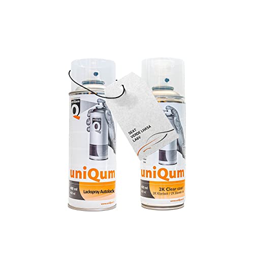 UniQum Autolack + Klarlack 2K Spraydose für SEAT VERDE LHASA LA6V Autolack Reparatur 2 x 400 ml von uniQum QUALITY IN NON PAINT