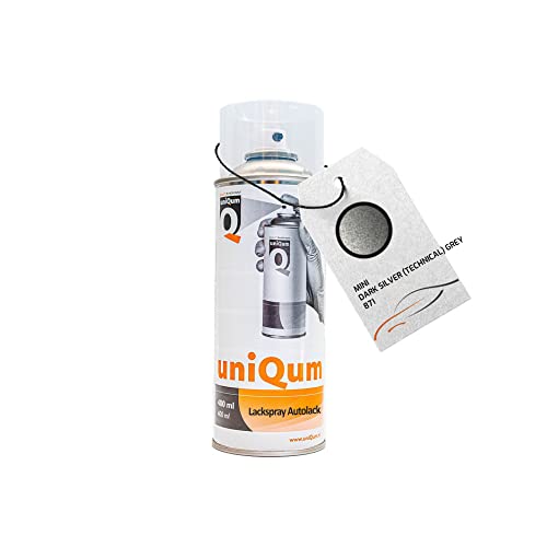 uniQum Autolack Spraydose MINI DARK SILVER (TECHNICAL) GREY 871 Autolack Reparatur 400 ml von uniQum QUALITY IN NON PAINT